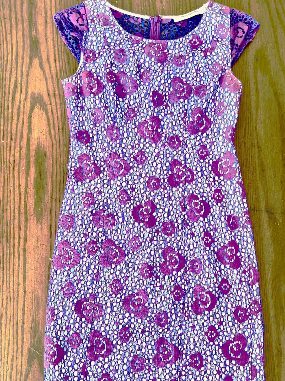 Marc New York Andrew Marc Lace Dress Womens XS 2 Purple Blue Cocktail Sheath